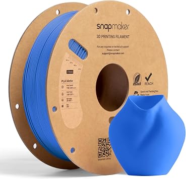 Snapmaker Matte PLA Filament 1.75mm, RFID 3D Printer Filament for Snapmaker U1, Dimensional Accuracy +/- 0.02mm, 300mm/s High Speed Printing Clog-Free for Most FDM Printers,1kg2.2lbs Marine Blue