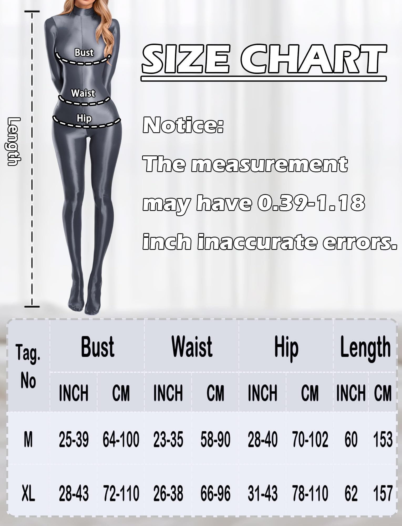 Damen-Bodysuit, ölglänzend, durchsichtig, transparent, langärmelig, Catsuit, Reißverschluss, Jumpsuits