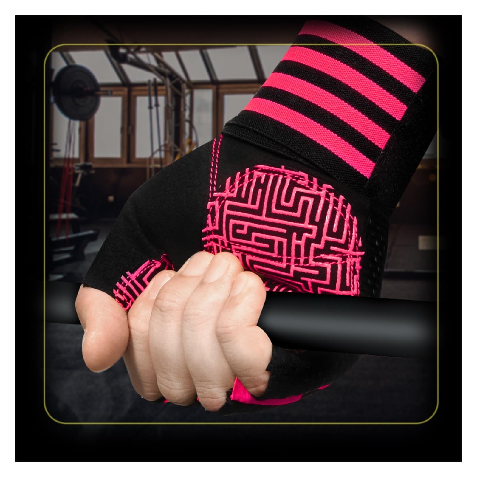 Guanti da palestra Guanti fitness da donna for uomo Guanti protettivi in ​​silicone antiscivolo for bodybuilding Guanti for sollevamento pesi Guanti da allenamento estivi traspiranti da palestra(Black