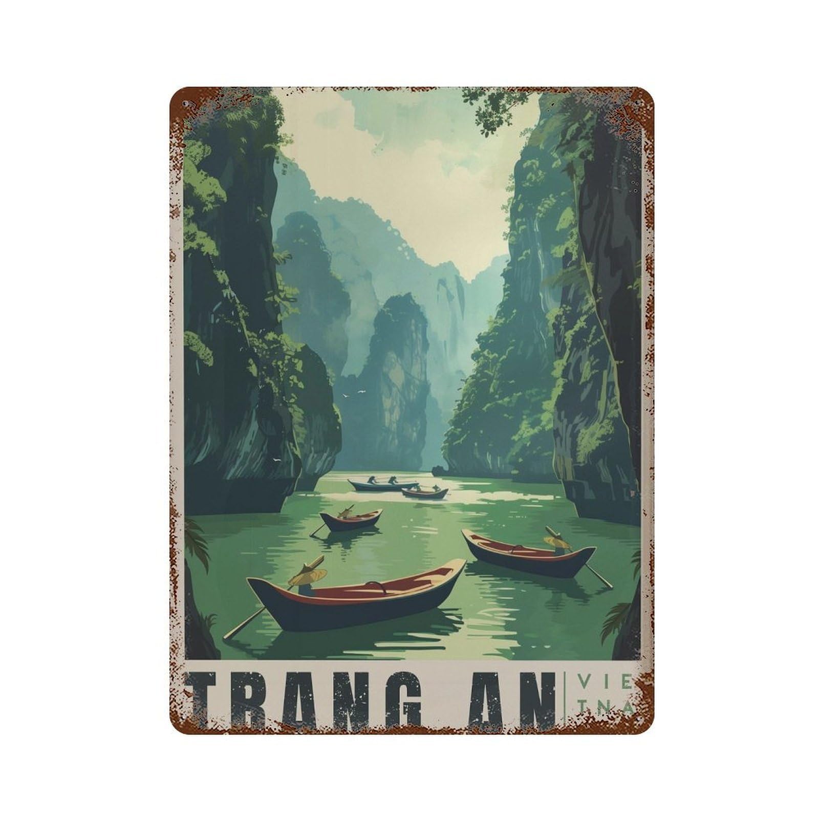 xiaoxiaoshen Trang An Vietnam Travel Ninh Binh Wall Decor Art Metal Tin Poster Modern Home Decor Art Home Bar Shop Decorations Vintage Sign 40x30cm