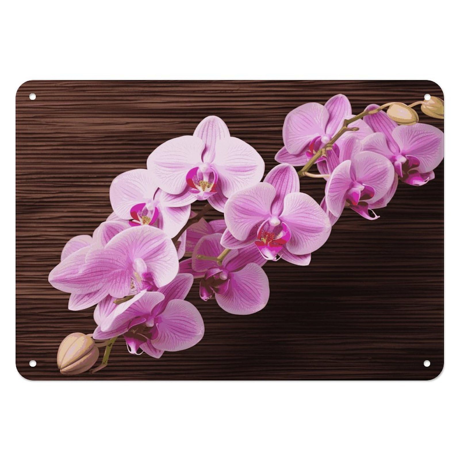 Fekiloot Style Orchid Flower Wall Decor Iron Painting Metal Sign
