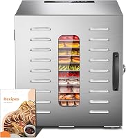Kwasyo rozsdamentes acélból készült 10 szintes élelmiszer szárítógép 30-90°C hőmérséklet szabályozással és 24 órás időzítővel 1
