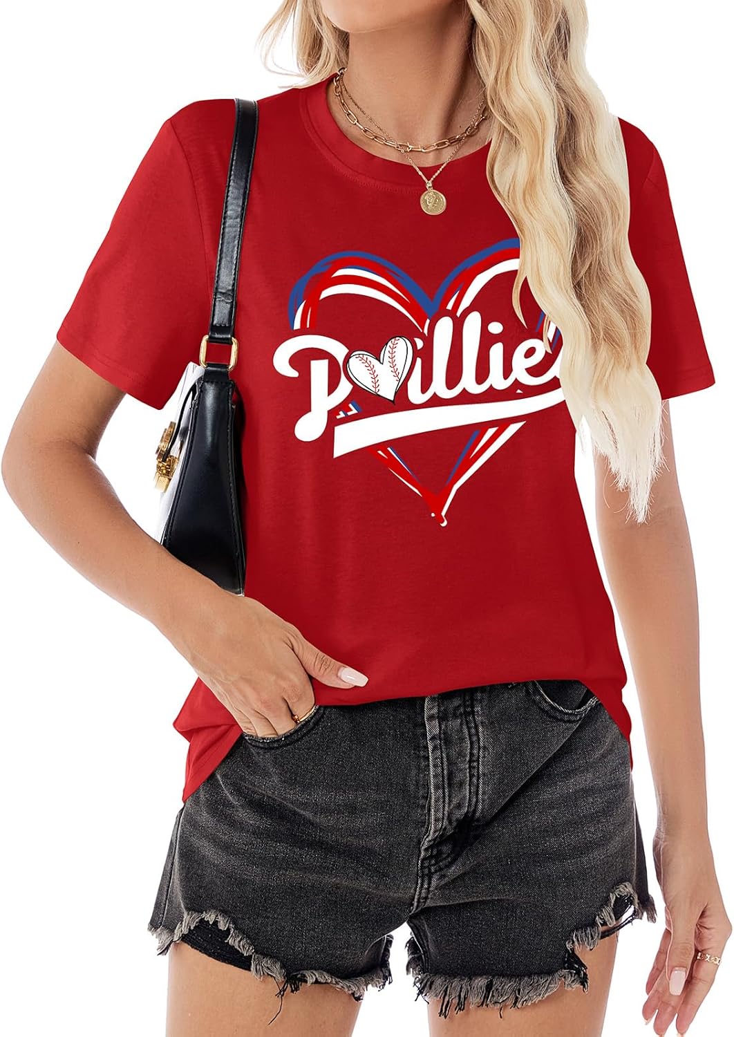 Baseball Shirt for Women Game Day Baseball Fan Shirt Mom Tee Casual Short Sleeve Tops - Image 3