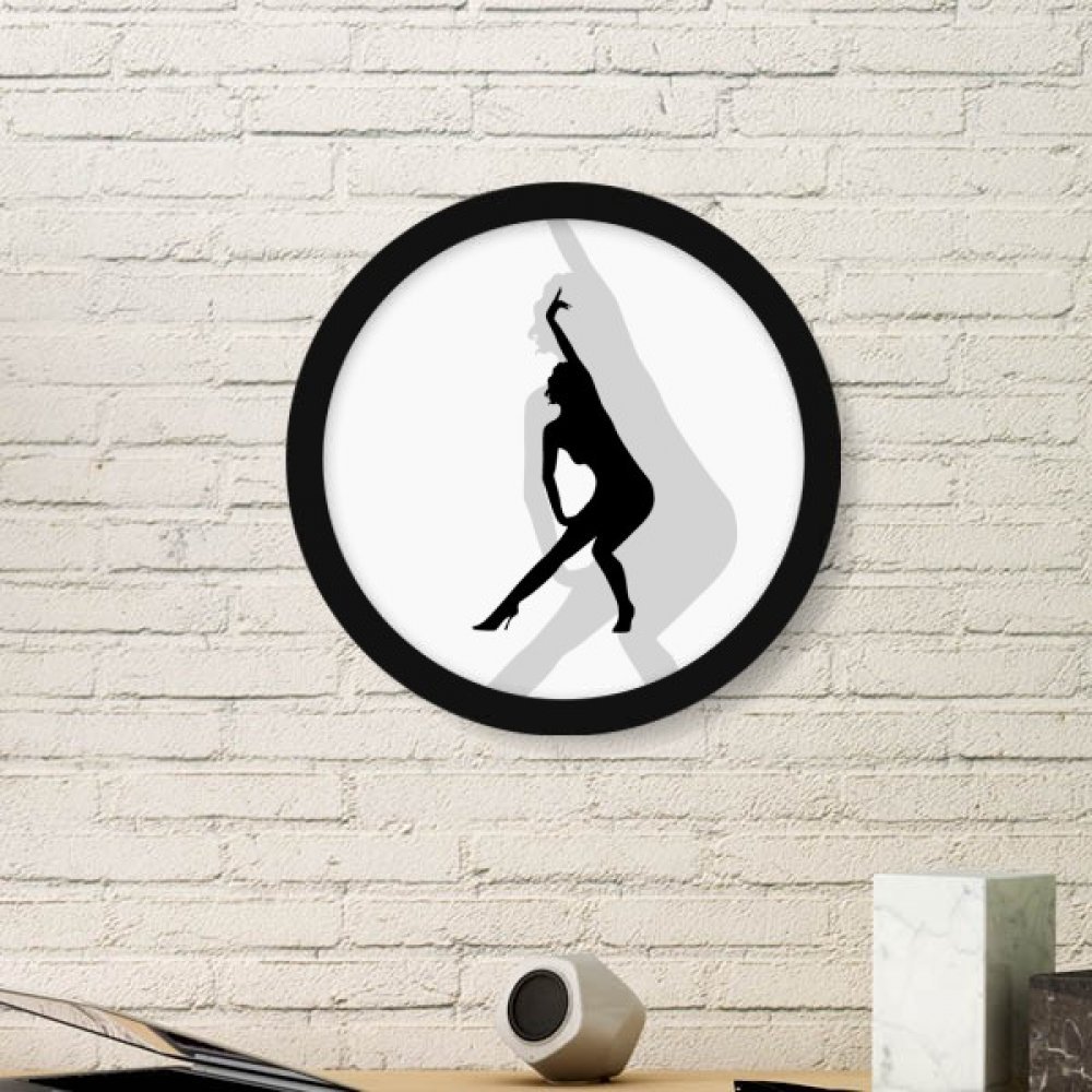Peinture Hot Yoga Belle Femme cadre en bois rond DIYthinker noir pour habiller un mur vide