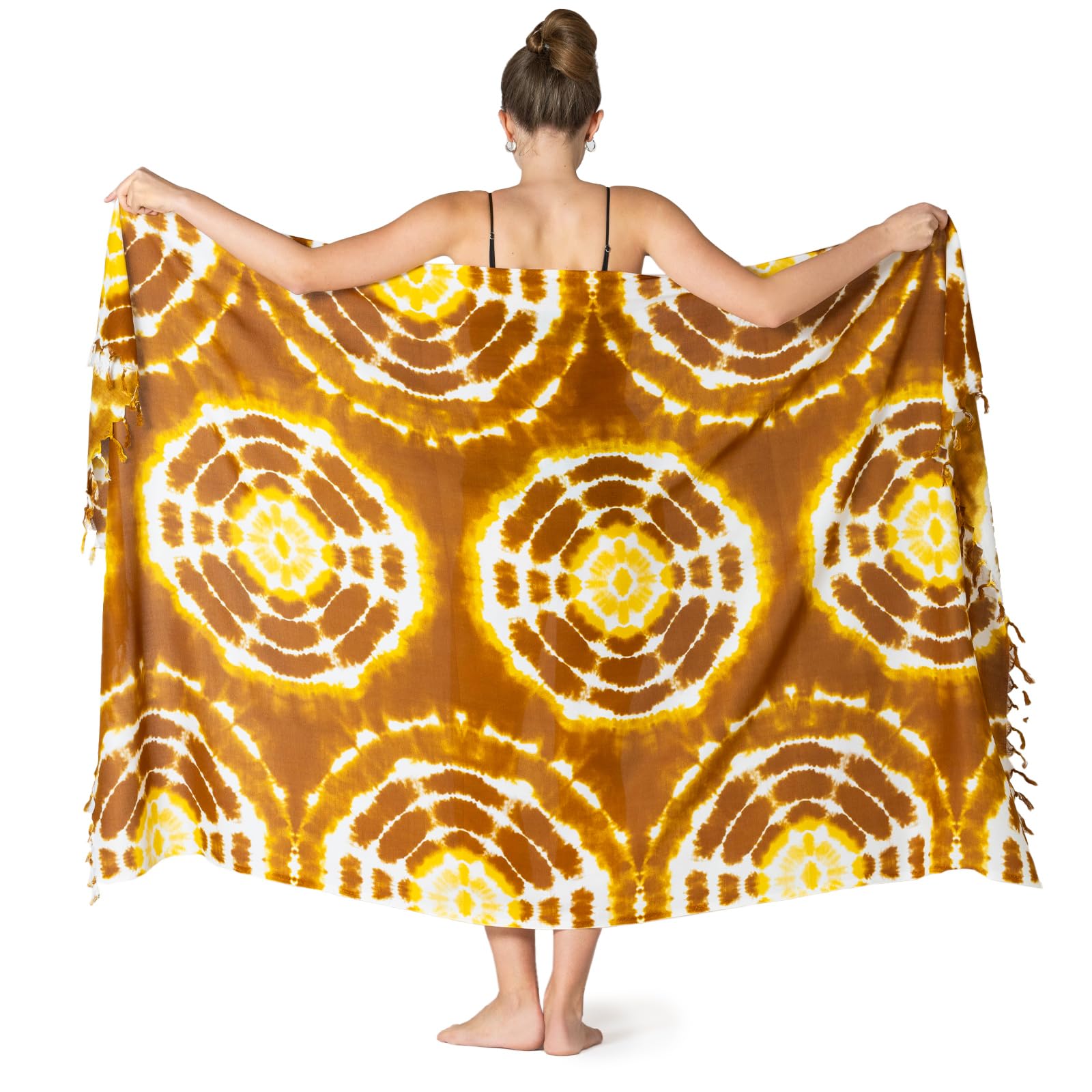 PANASIAM Sarong Tie-Dye Sunrise - Pareo, Lunghi, Grande telo Sarong, Gonna a portafoglio, Copricostume Bikini - Unisex - Spiaggia, Sauna, Vacanza