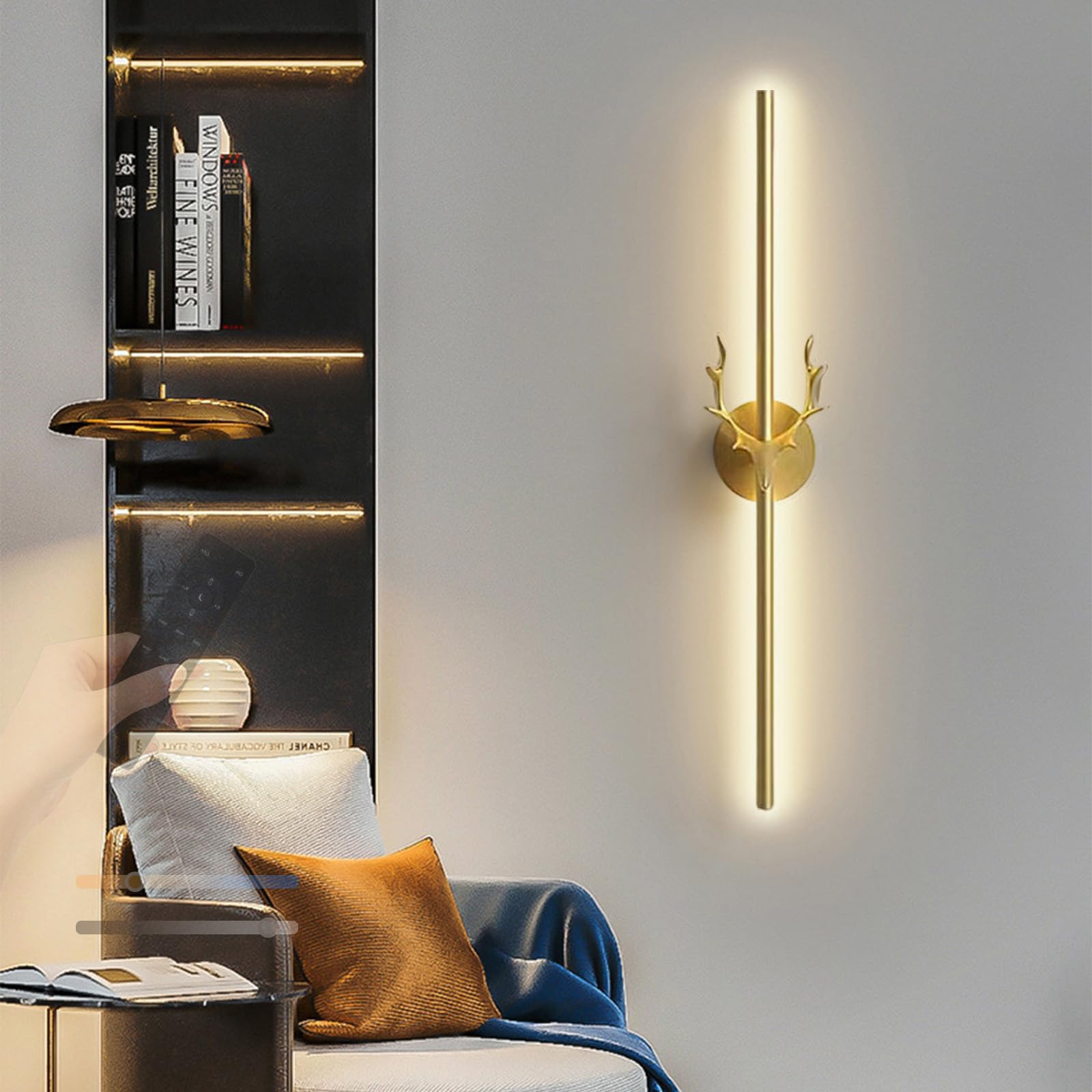 Apliques de pared LED interior modernos con mando a distancia para salón 8