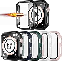 Vista 1 de 5 Pack Fundas con Protector de Pantalla de Vidrio Templado para Apple Watch 45mm Series 9 Series 8 Series 7, JZK Protector de Cubierta Completa