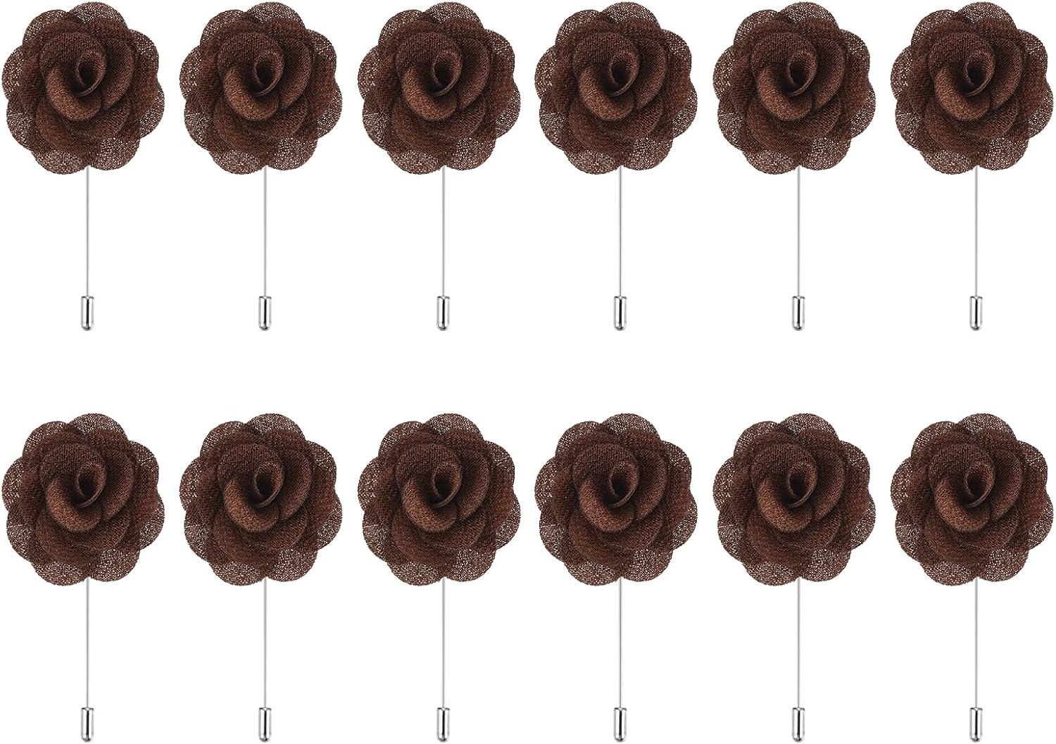 MECCANIXITY 12pcs Groom Boutonnieres Rose Boutonnieres Pins,for Men Wedding Ceremony Anniversary Formal Dinner Party Suit Decoration