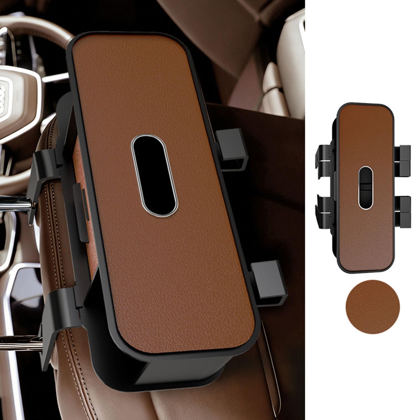 Rangement de véhicule de luxe avec support de téléphone antidérapant et boîte à mouchoirs auto