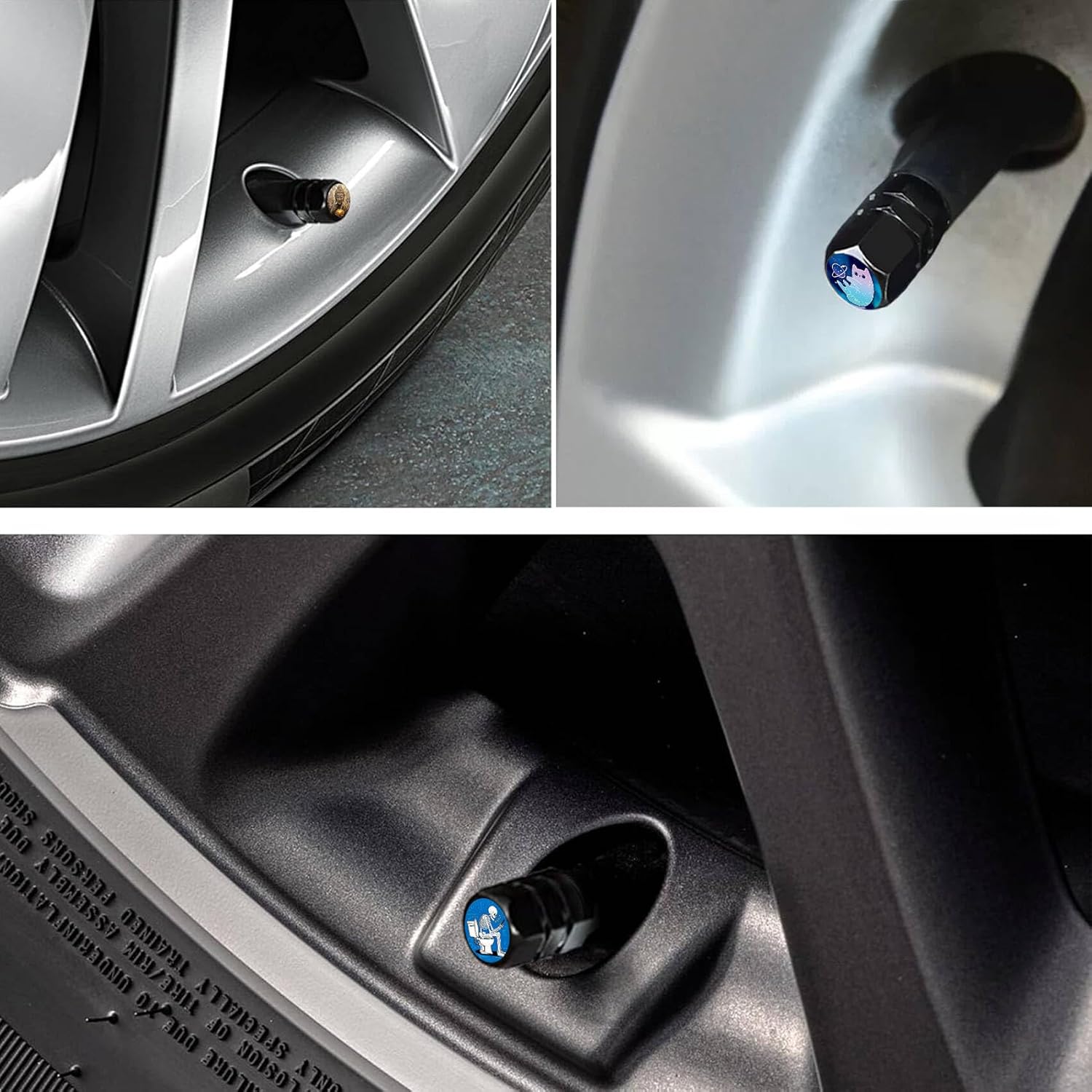 4Pack Tire Valve Stem Caps Funny Planet Cat Car Accessories Decor,Tire Air Cap Valve Stem Covers,for Cars Trucks,Bikes,SUV,Motorcycle,Bike More Planet Cat Gifts for Men Women - Image 8