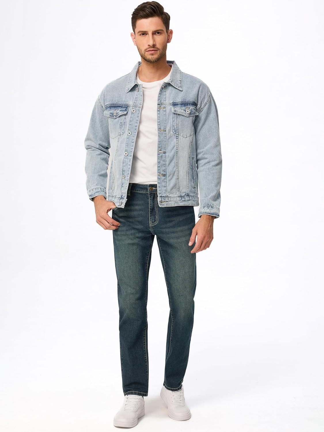 JMIERR Men's Stretch Jeans Regular Fit Straight Leg Casual Denim Pants - Image 6