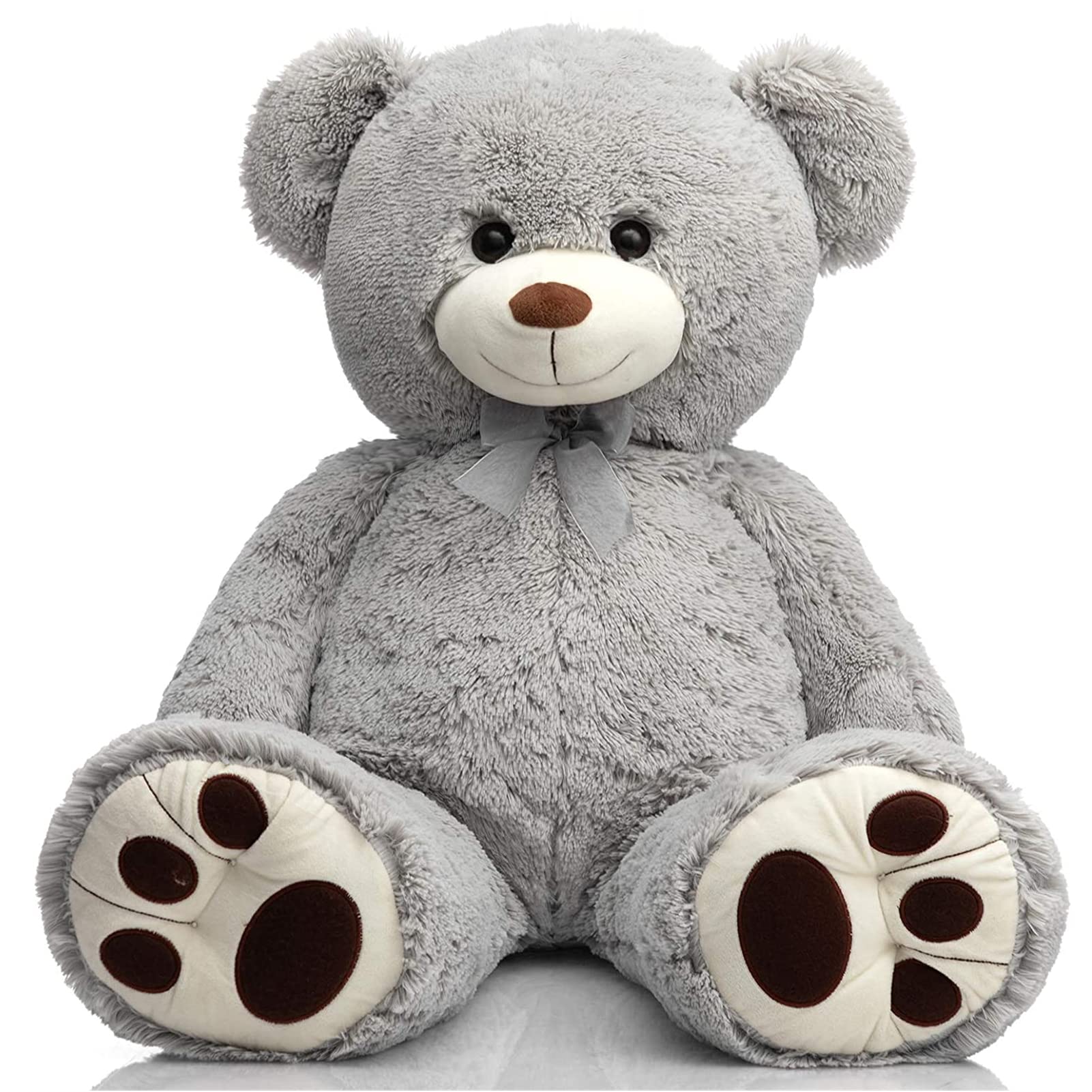 HollyHOME Teddy Bear Stuffed Animal Plush Giant Teddy Bears with Footprints Big Bear 36 inch Gray