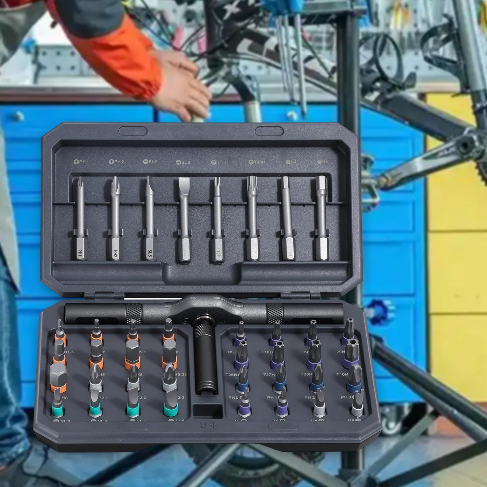 Milageto 42-in-1-Schraubendreher-Set, Reparatur-Werkzeugsatz, Teile mit Koffer, Multifunktions-Präzisionswerkzeuge, DIY-Bastelprojekt für den Vatertag zu Hause