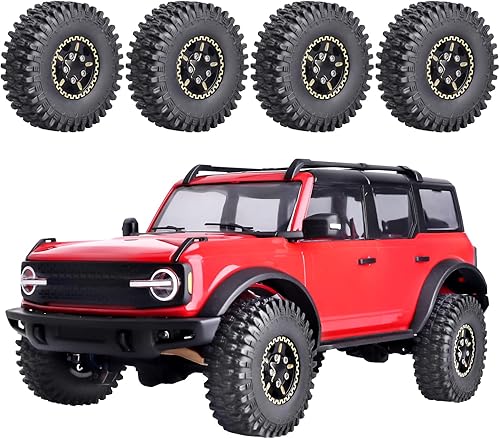 Miniatura 6 de Hobbypark Ruedas y neumáticos Beadlock de latón 1.0 para TRX4M actualizaciones Axial SCX24 124 RC Crawler piezas de repuesto, juego de 4 (tipo A)