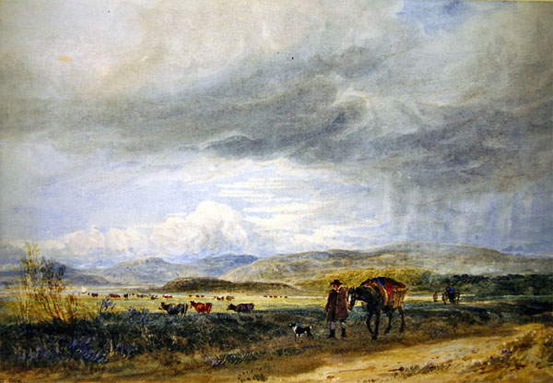 POSTERIIk Vintage Art Print Images Pictures Print Llugwy Meadows by David Cox Modern Colour Posters for Office Home Decor 60x90cm