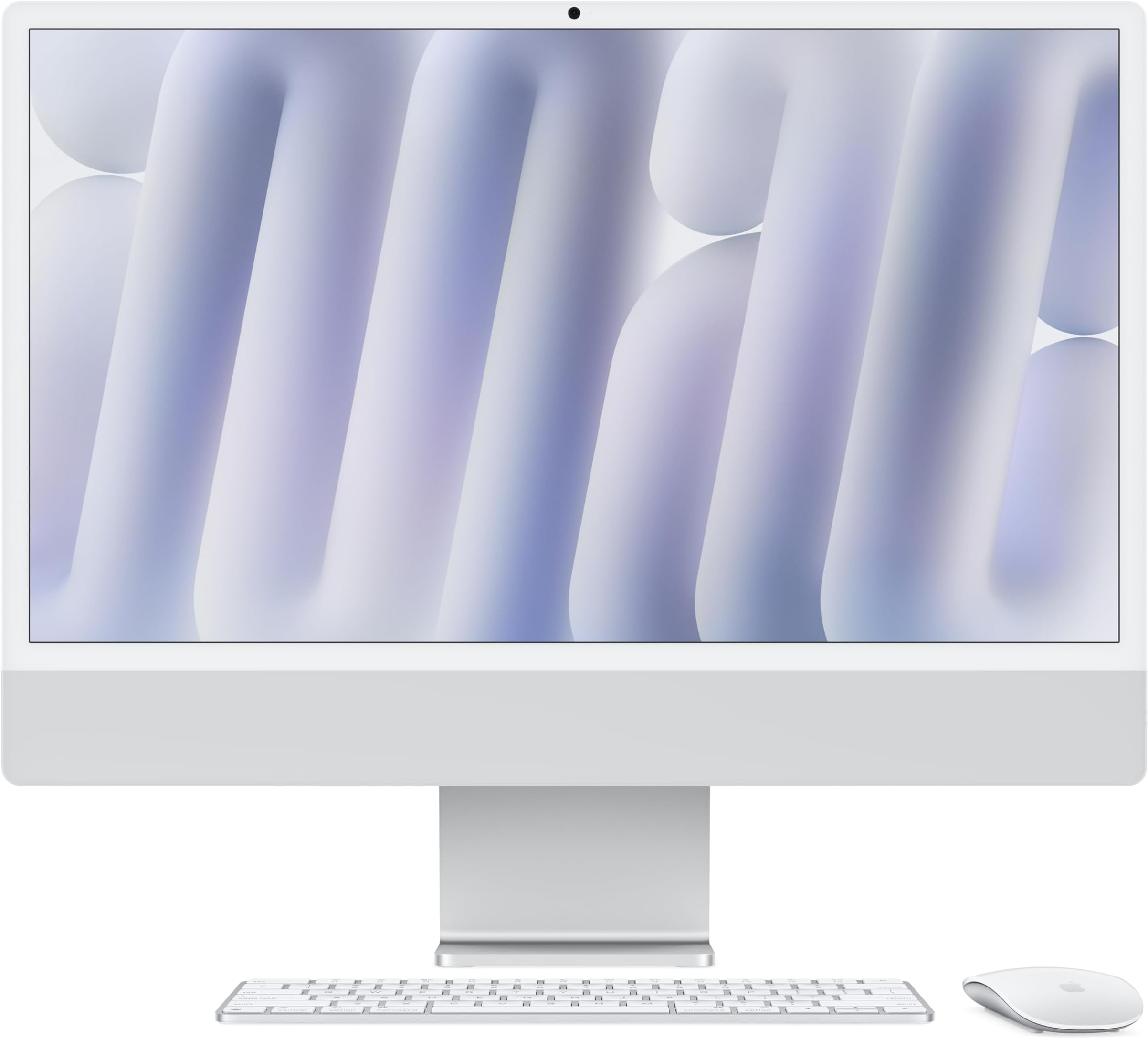 Apple 2024 iMac All-in-One Desktop Computer with M4 chip with 8-core CPU and 8-core GPU: Built for Apple Intelligence, 60.96 cm (24″) Retina Display, 16GB Unified Memory, 256GB SSD Storage; Silver