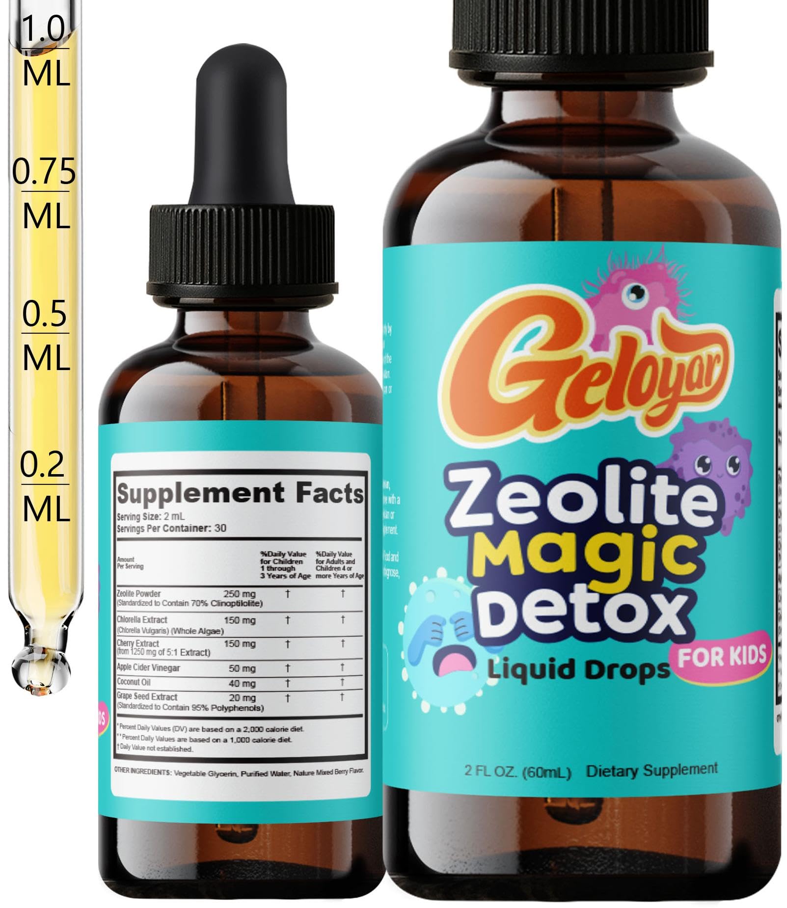 Zeolite Detox for Kids Drops, Digestive Health Support