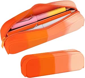 Pencil Holder Case, Gradient Color Silicone Waterproof Pencil...