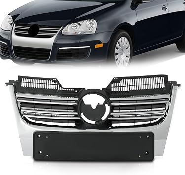 شبكة المصد الأمامي متوافقة مع فولكس فاجن جيتا MK5 سيدان كروم تريم 2005-2010 VW1210100 VW1211100 VW1200139
