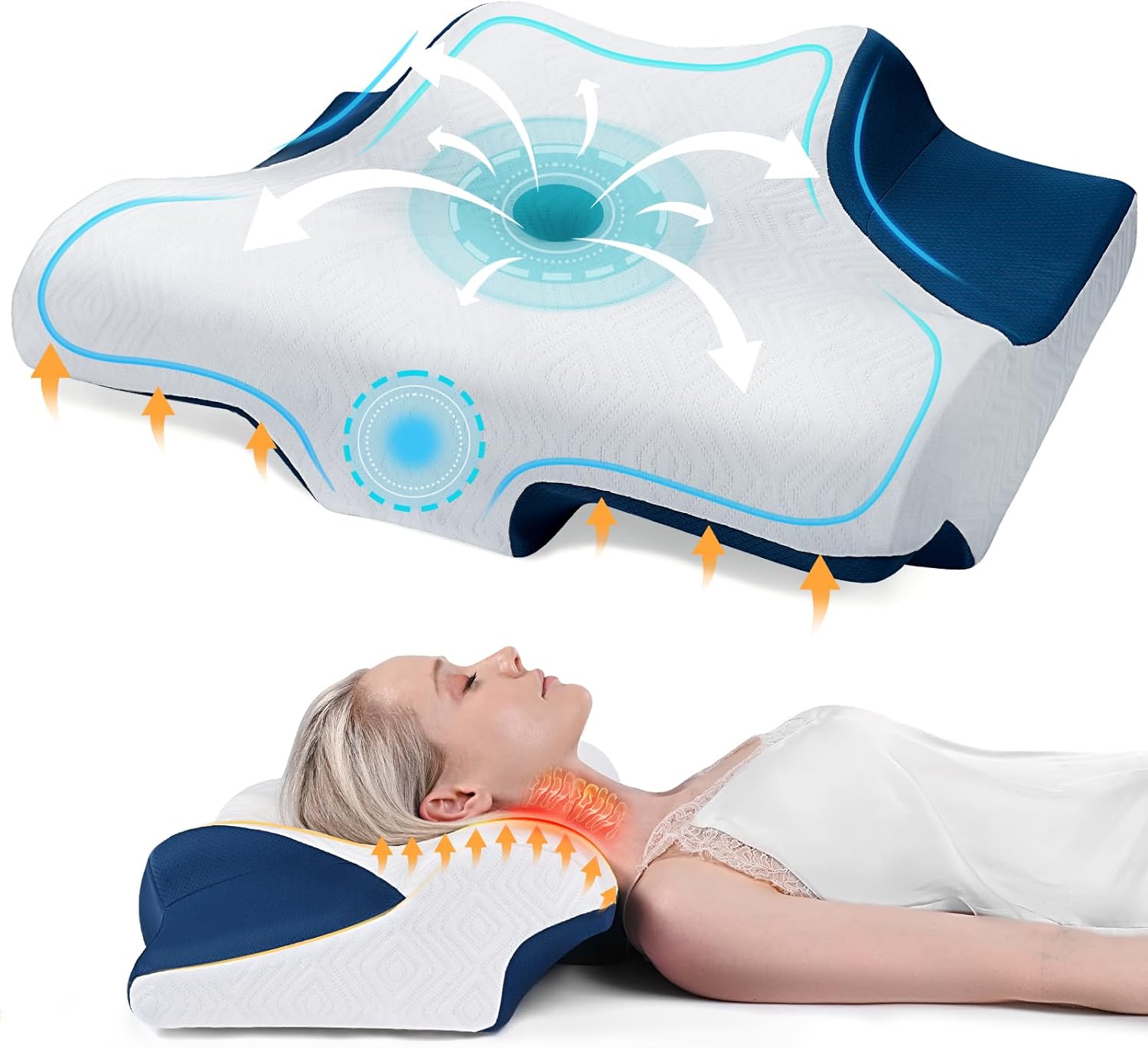 Neck Pillow Memory Foam Pillows for Sleeping, Cervical Neck