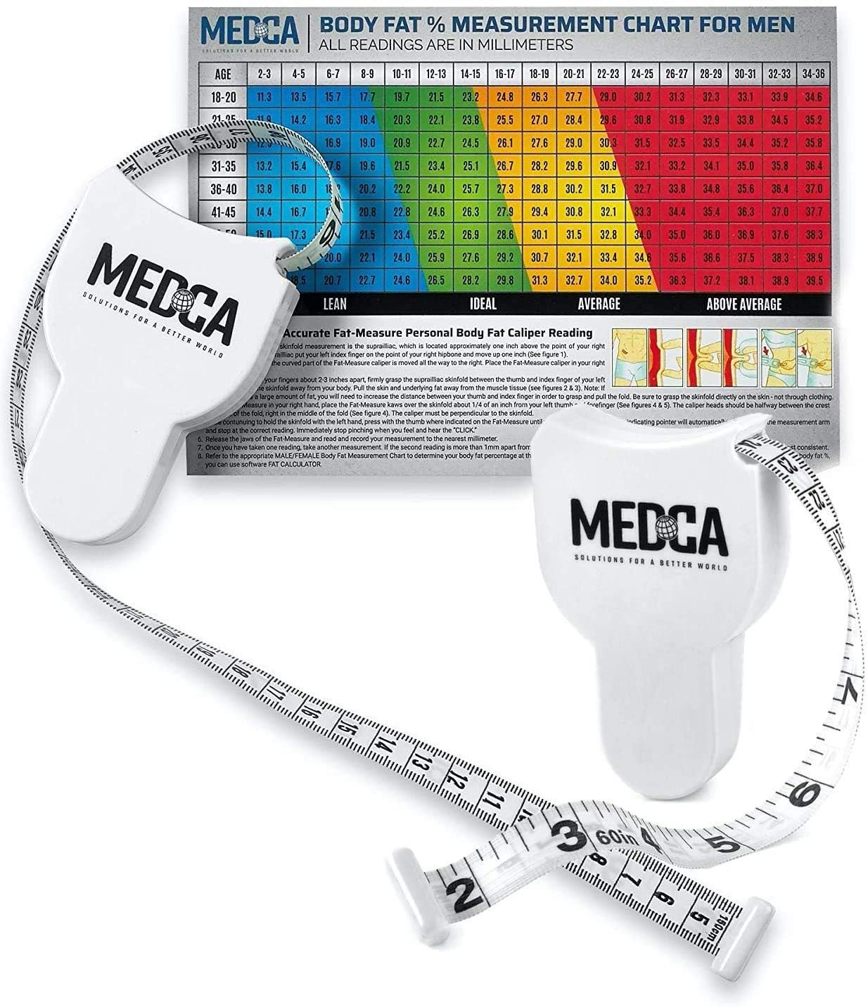 Body Tape Measure - (2 Pack) Measuring Tapes for Body and Fat Weight Monitors, (Inches & CM) Retractable Tape Measure Ruler for Accurate Body Fat Calculator Helps Calculate Fitness Body Measurements