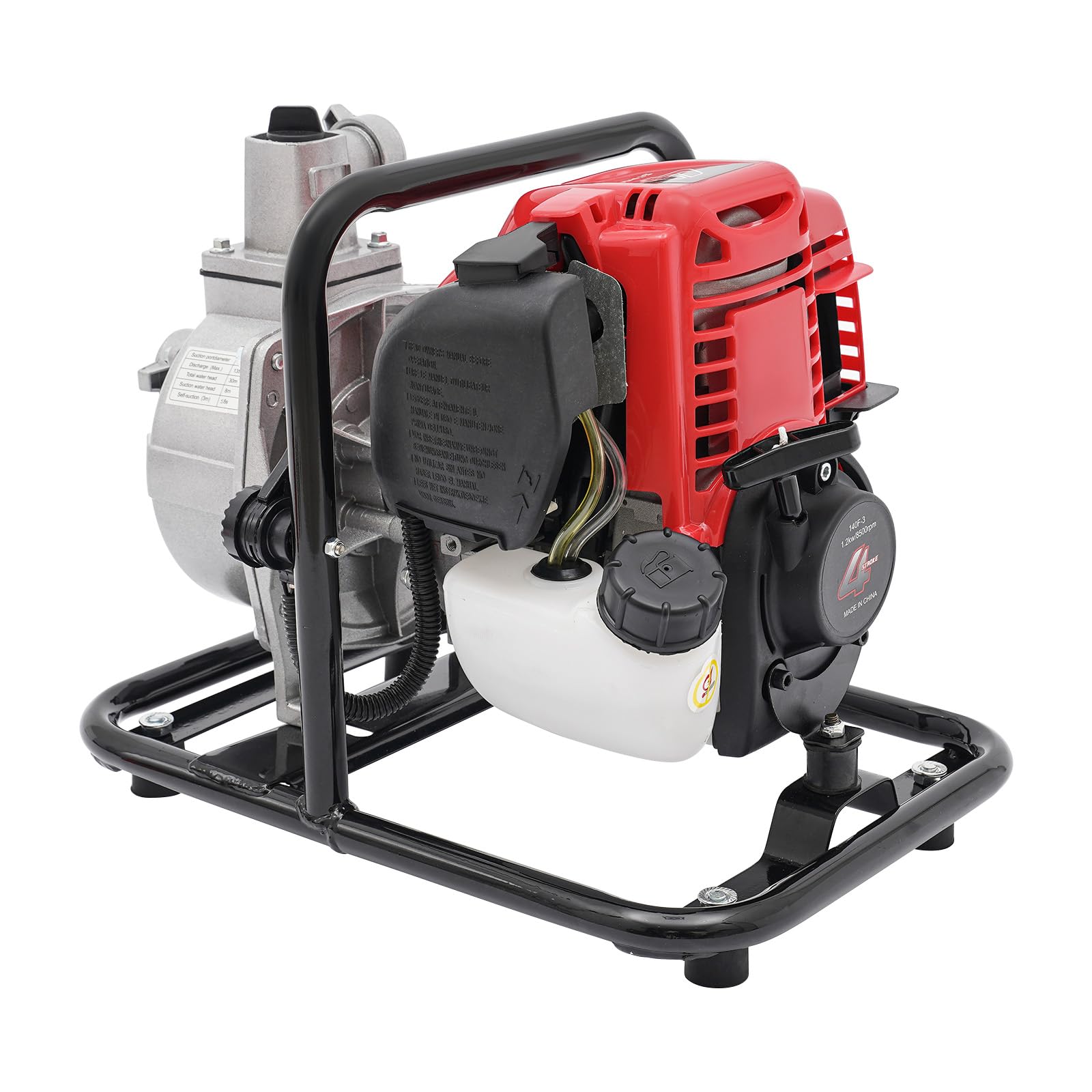 Bomba de agua de gasolina de 4 tiempos, bomba de agua portátil con filtro, bomba de jardín de 1,5 CV, bomba de agua sucia, bomba de estanque, bomba sumergible, bomba de agua sucia