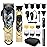BESTBOMG Hair Clippers & Trimmer Ceramic T-Blade Cordless Haircut Sets Rechargeable with 10 Guide Combs & for Men/Father/Husband/Boyfriend