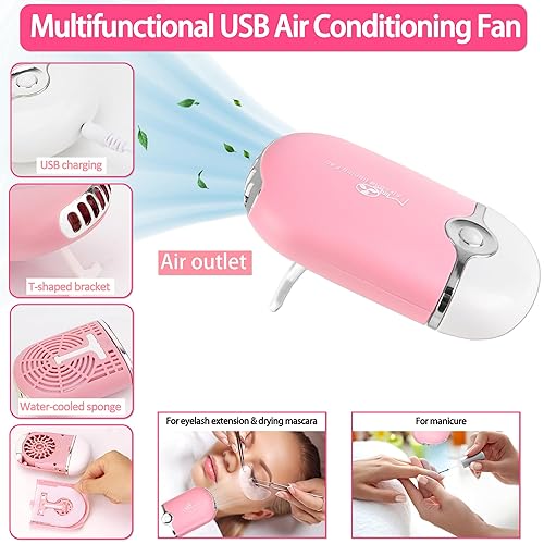 Miniatura 5 de Kit de extensión de pestañas para principiantes, con cabeza de maniquí, pegamento de pestañas individual, removedor de pestañas, abanico,