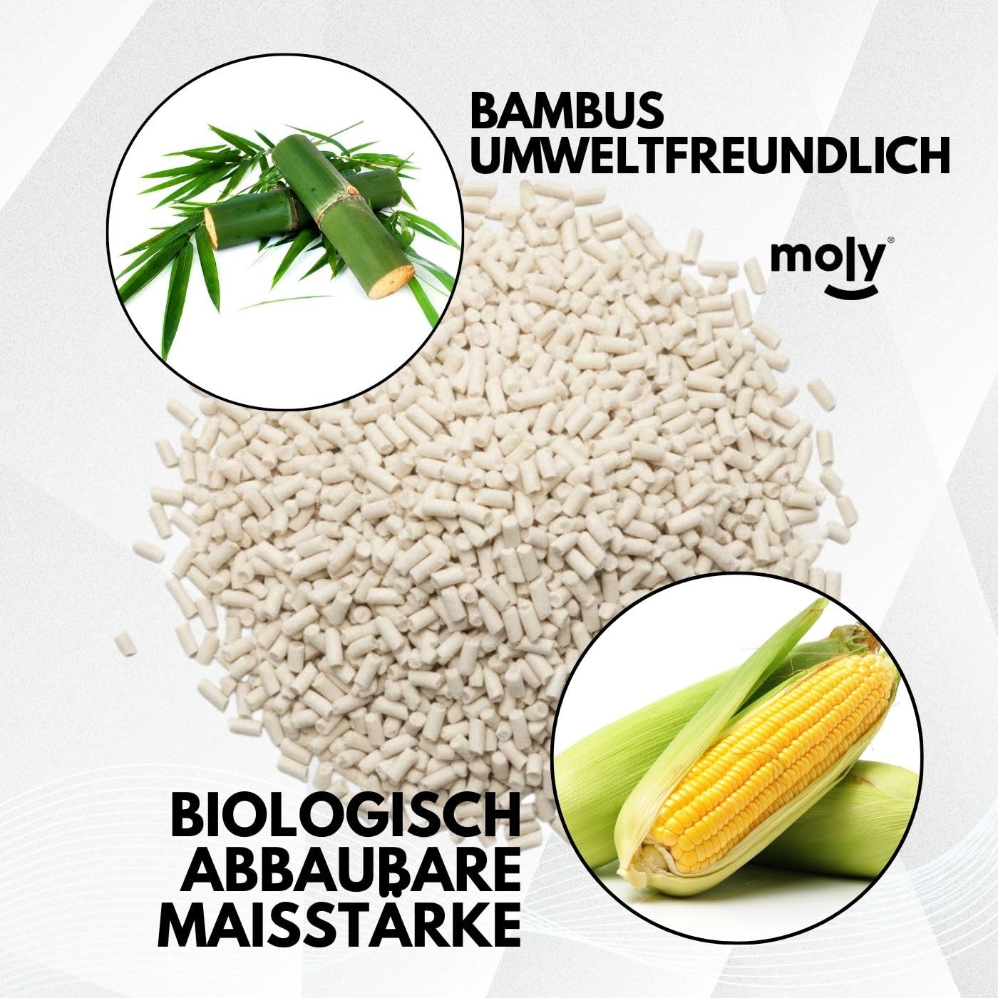 MOLY X4 Tofu natürliches ökologisches Katzenstreu, 11,2 kg, 14,8 l, biologisch abbaubarer Pflanzensand, Mais und Bambus, hohe Saugfähigkeit, staubfrei, kompostierbares Mineralbett
