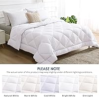 Vista 5 de JOLLYVOGUE Full Comforter Duvet Insert, Quilted White Comforter with Corner Tabs, Down Alternative Bed Reversible Comforters for All Season with Box