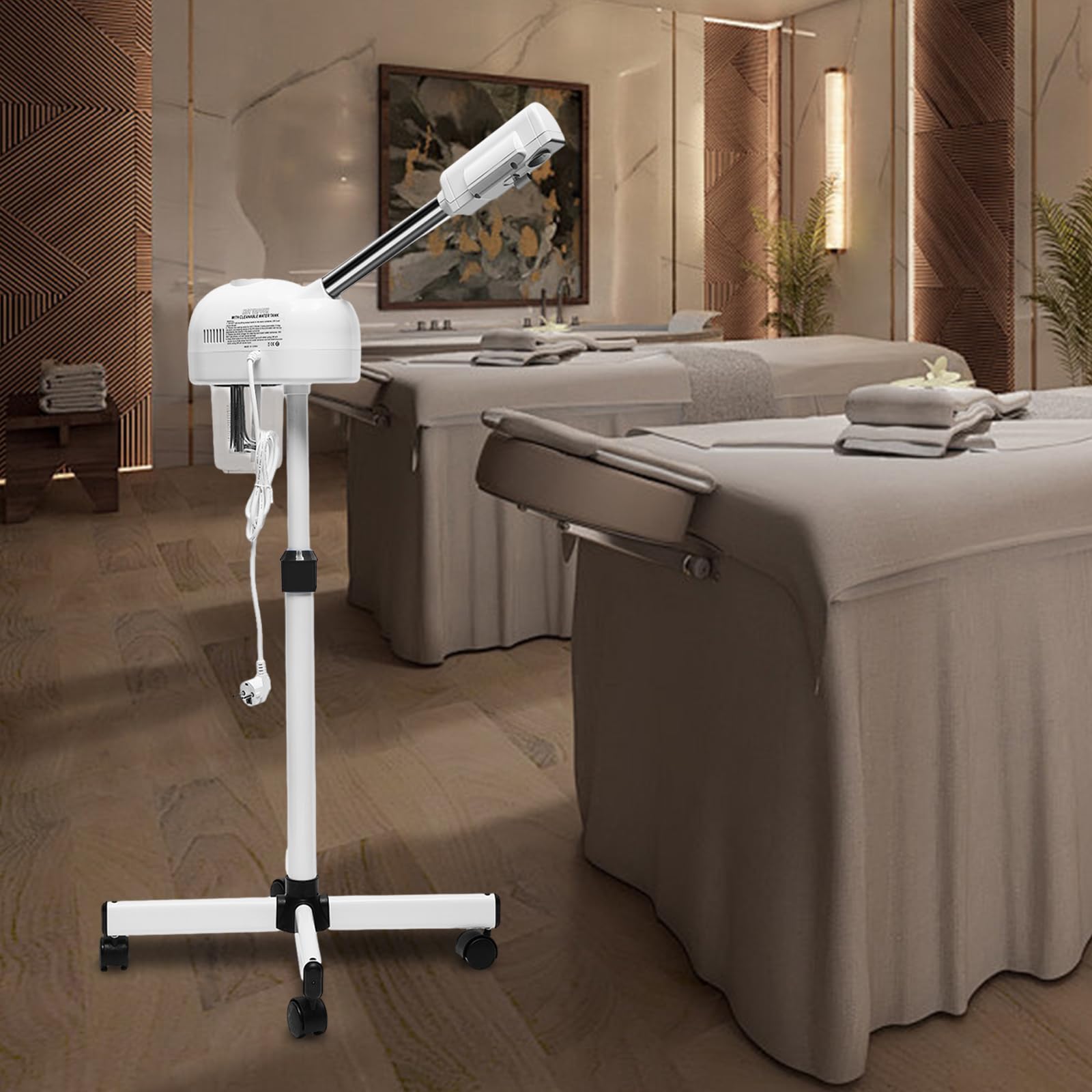 Gesichtssauna Verdampfe Professionelle Vertikaler Gesichtsdampfer Gesichtssauna mit 750ml Wassertank Beauty Studio Vaporizer Facial Steamer für Krankenhäusern, Schönheitssalons