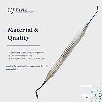 Vista 8 de Instrumento de relleno compuesto dental Woodson 2 Titanium recubierto azul Plugger y paleta de doble extremo