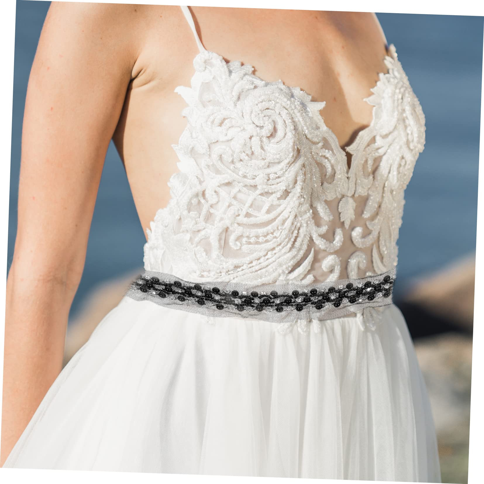 SHINEOFI 5 Piezas De Cinta De Encaje Delicado Con Diamantes De Imitación Para Decoración De Vestidos Ropa Y Proyectos De Manualidades.