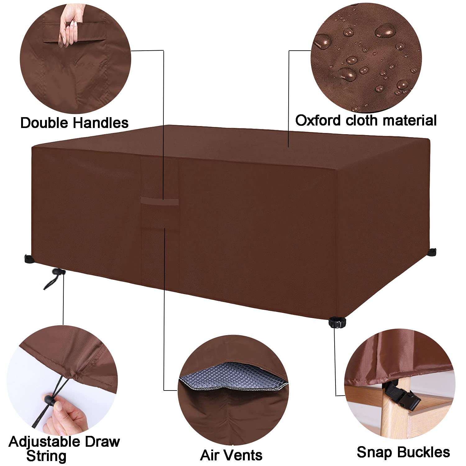 Copertura impermeabile in tessuto Oxford 420D per mobili da giardino, antivento e anti UV, per mobili da giardino, terrazza, cortile, prato