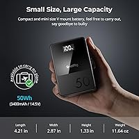 Vista 5 de Batería de montaje en V de SmallRig VB50 Negra, Batería de montaje en V de 50Wh / 3400mAh con salida de 45W, carga completa en 1.5H, con USB-C