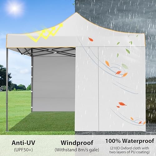 Miniatura 2 de COBIZI Carpa con Toldo 10x10 Pop Up, Toldo de Fácil Instalación con Paredes Laterales Impermeable y UPF 50+, Carpa Instantánea Comercial de Servicio