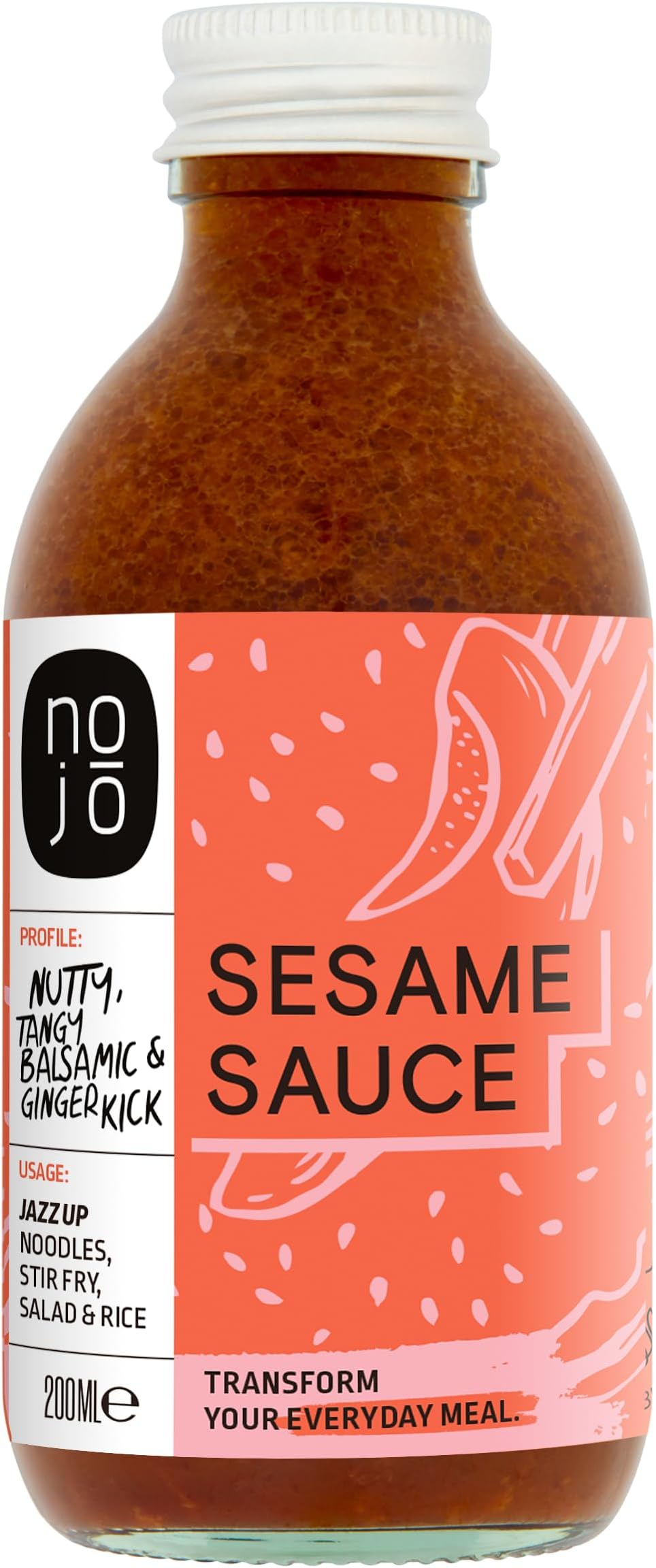 Nojó Sesame Sauce – Vegan Japanese Sauce - Delicious Nutty Flavours for Vegetables, Stir Frys and as Salad Dressings - 1 x 200ml Glass Bottle – Dairy & Gluten Free