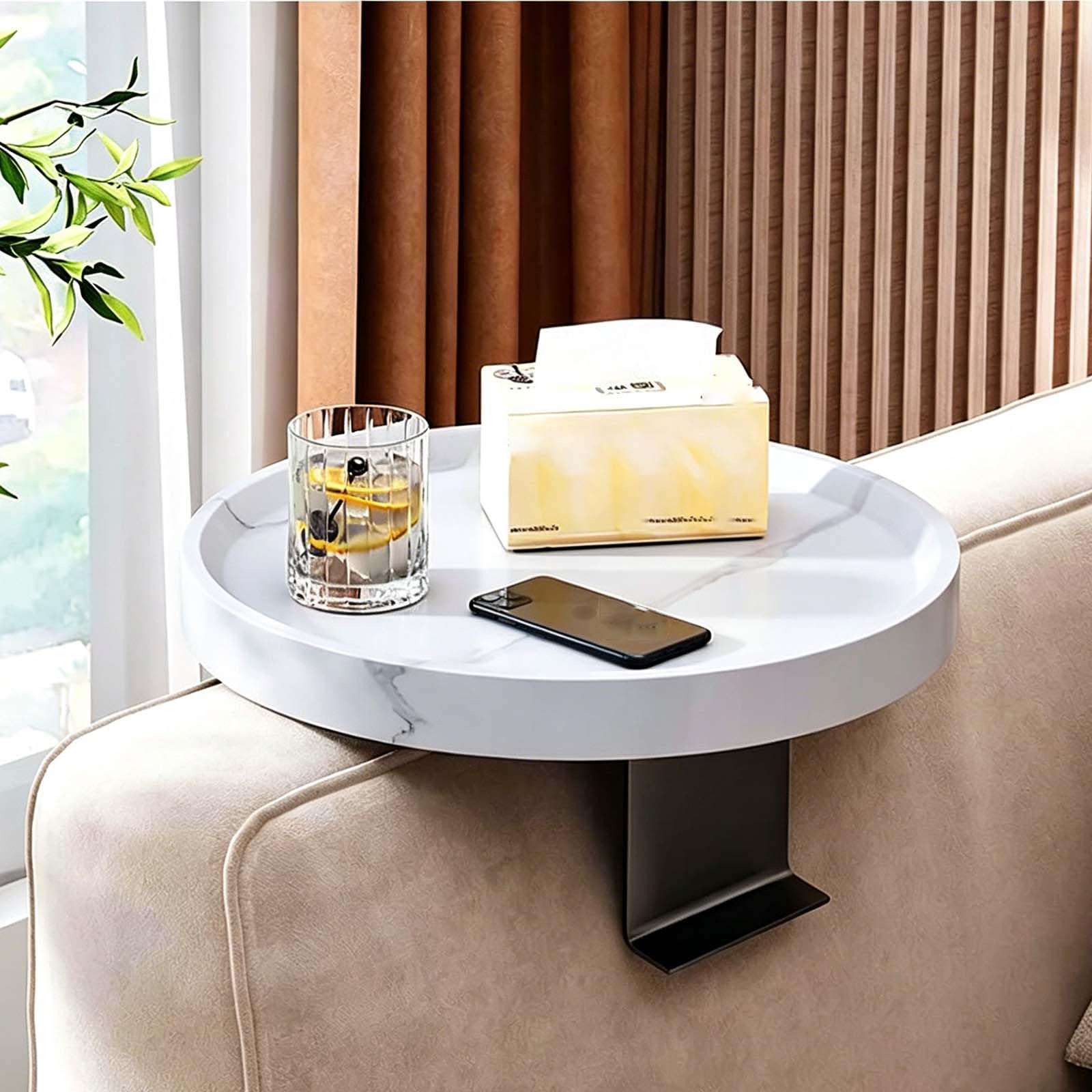 Bandeja de Madera para reposabrazos de sofá, Bandeja de Brazo para sofá, para Vasos Teléfono Mando Comida Bebida en Salón Dormitorio Butaca Mesilla,003