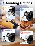 Casfuy 6-Speed Dog Nail Grinder – 50%+ Boost Power Dog Nail Trimmers Quiet with Dust Cap & 2 LED Lights & 2000mAh Battery & 4.8V Motor Electric Pet Toenail File Tool for Large Medium Small Dogs Cats