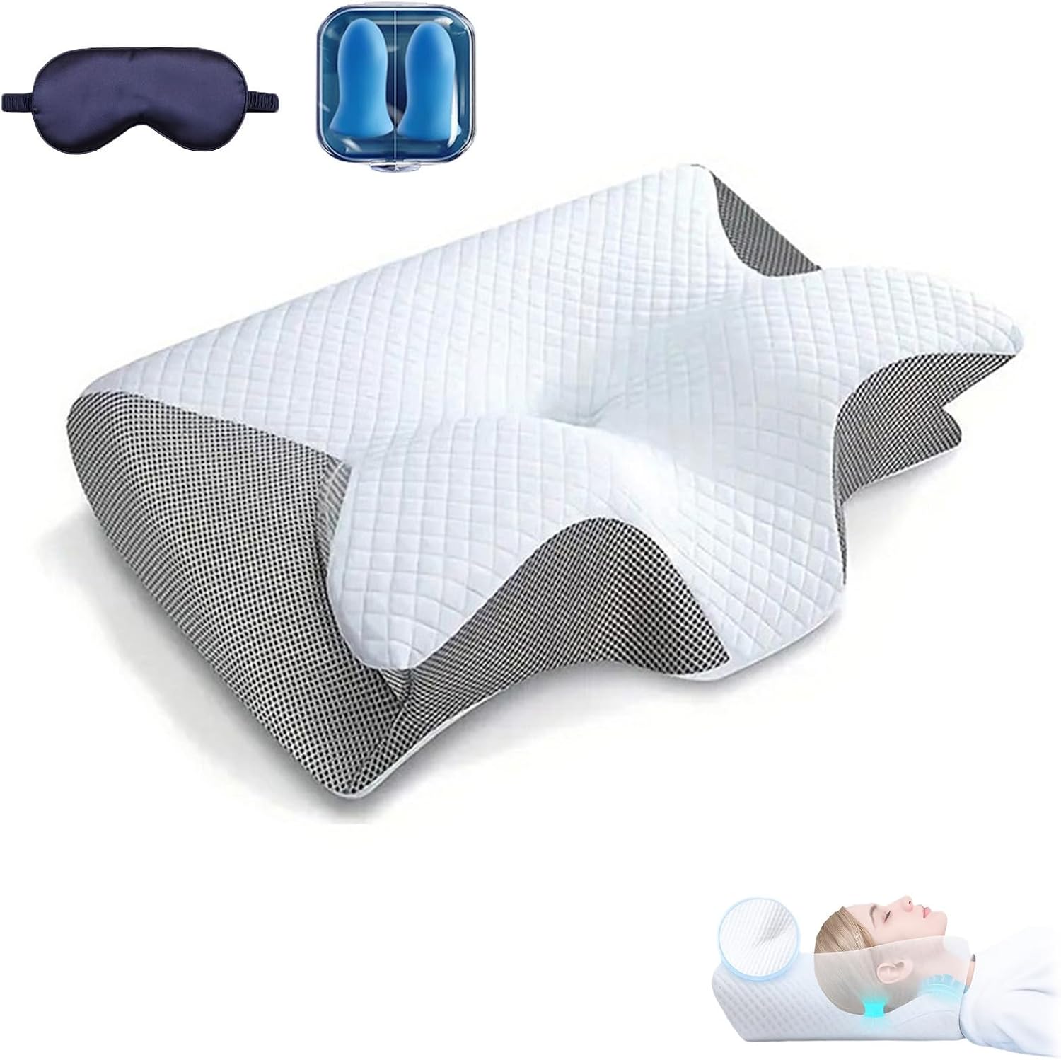 Lunava Orthopaedic Pillow Mylunava Pillow Orthopaedic Sleeping Pillow Ergonomic Neck Pillow for Sides Back and Stomach Sleepers Sleep Every Night Grey