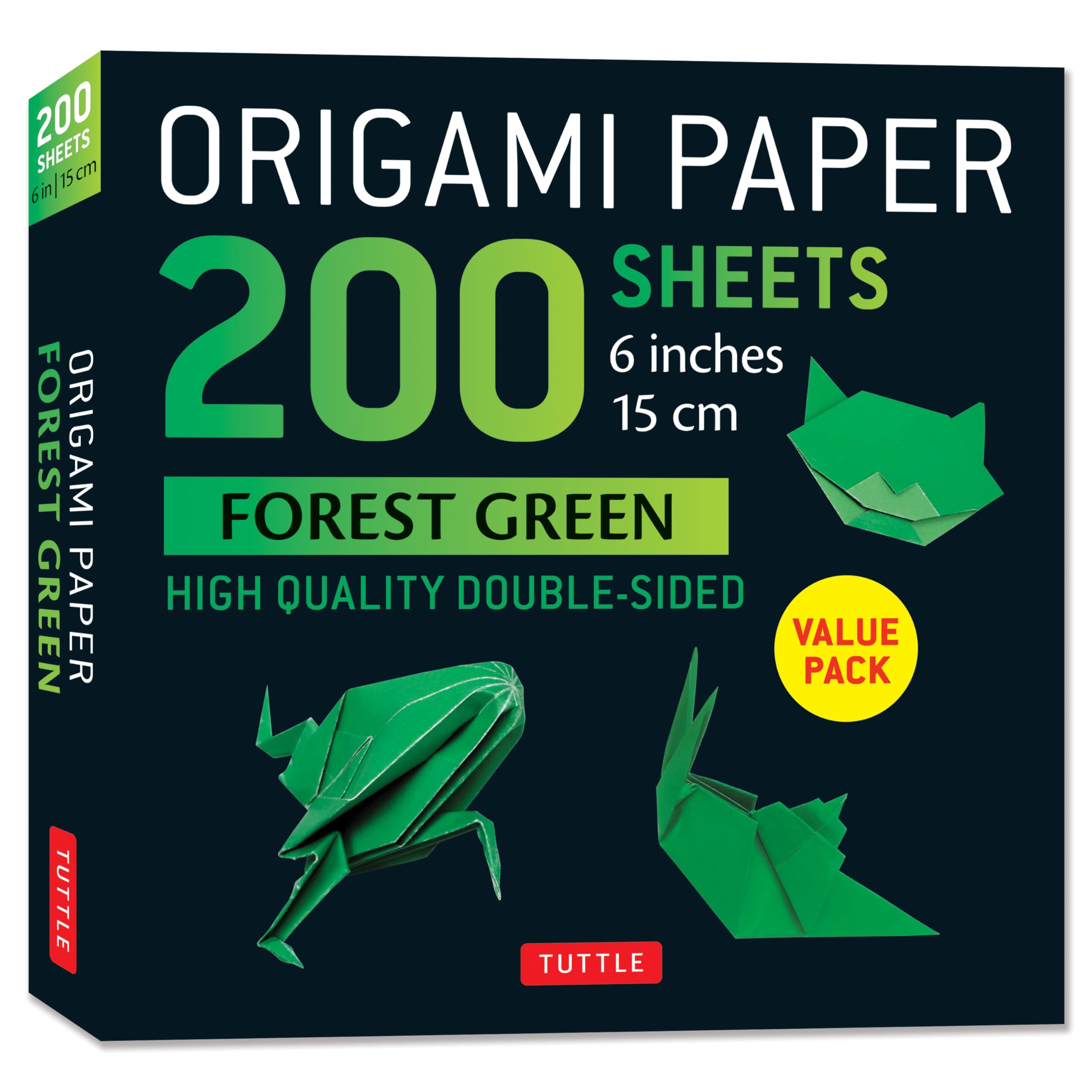Origami Paper 200 sheets Forest Green 6"" by  Tuttle Studio - 9780804858892