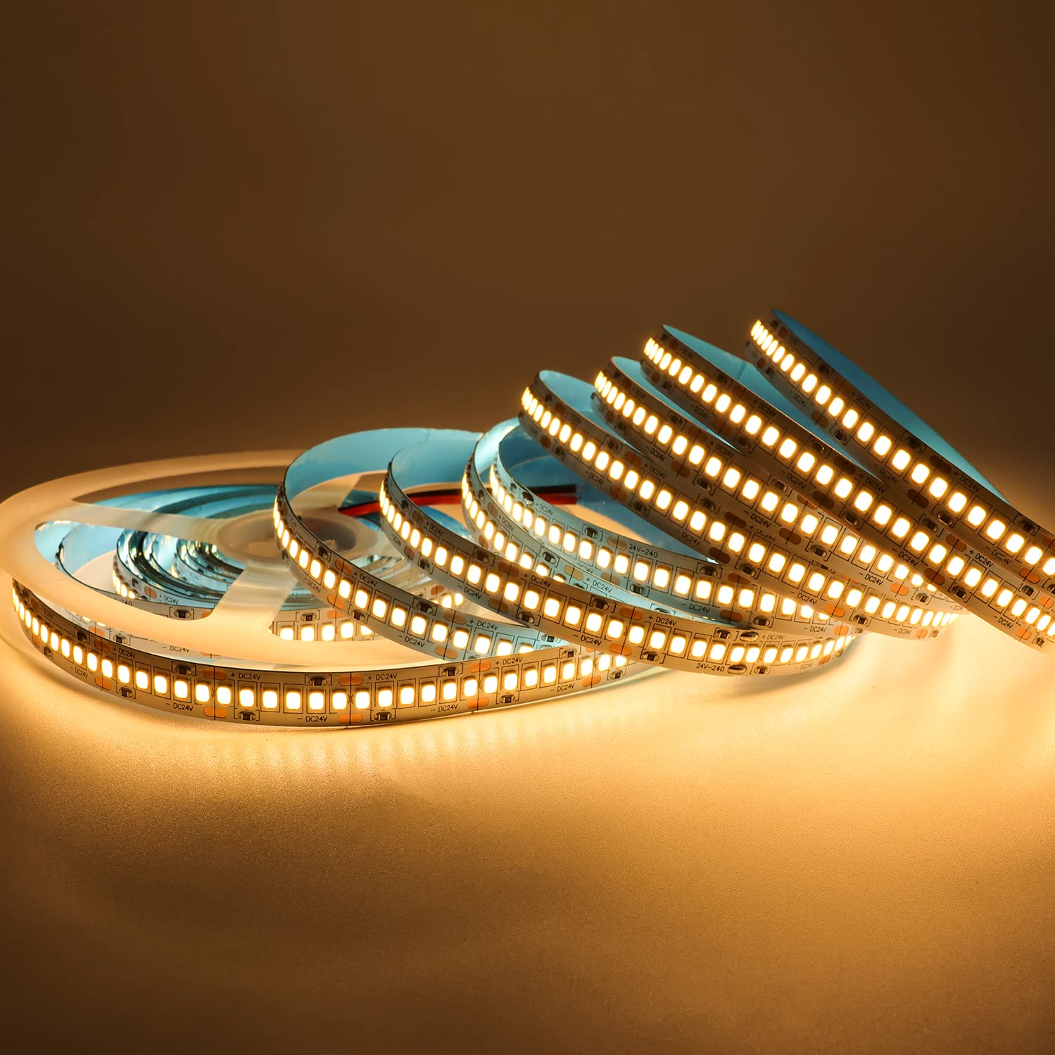 Ruban LED 5m 24V Blanc Chaud 3000K - 5050SMD IP20 | Pour Décoration Intérieure | Auto-Adhésif, Découpable