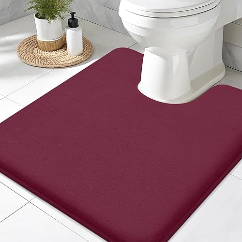 Miniatura 114 de Smiry Tapete de baño de espuma viscoelástica de 24 x 16 pulgadas, extra suave y absorbente, antideslizante, lavable para suelo, ducha y bañera,
