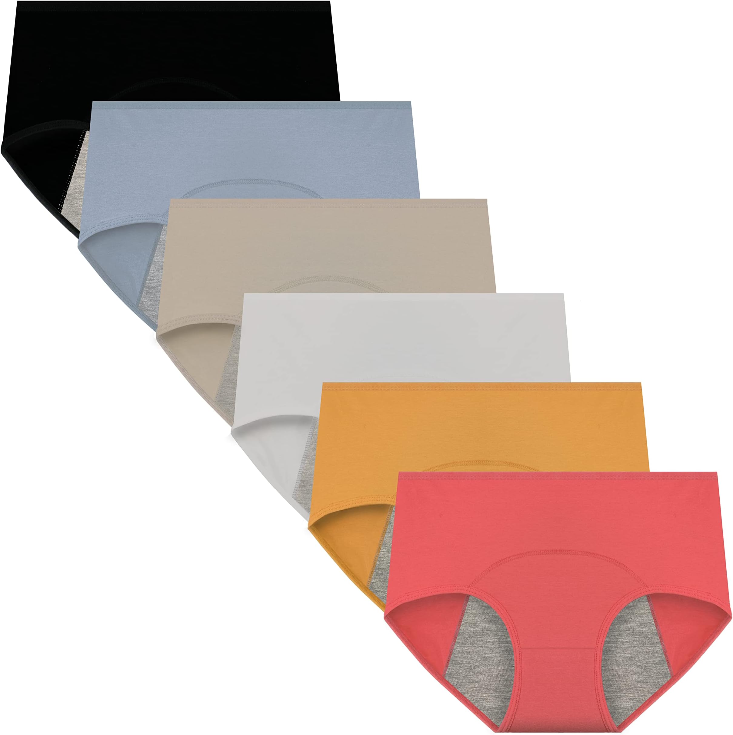 Nalwort Women's Menstrual Period Briefs Girl Ultra Soft Postpartum Cotton Panties Underwear