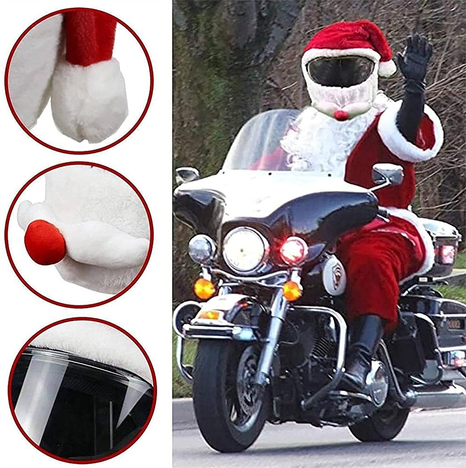 Copricasco di Babbo Natale ed Elfo, copricasco per moto di Natale, regalo per moto, copricasco di Babbo Natale e Grinch per casco jet - Italia