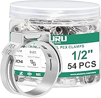Vista 8 de 100 piezas de anillo de crimpado Pex de 1/2, abrazaderas de cincho Pex de acero inoxidable 304, abrazaderas de manguera de una oreja para accesorios