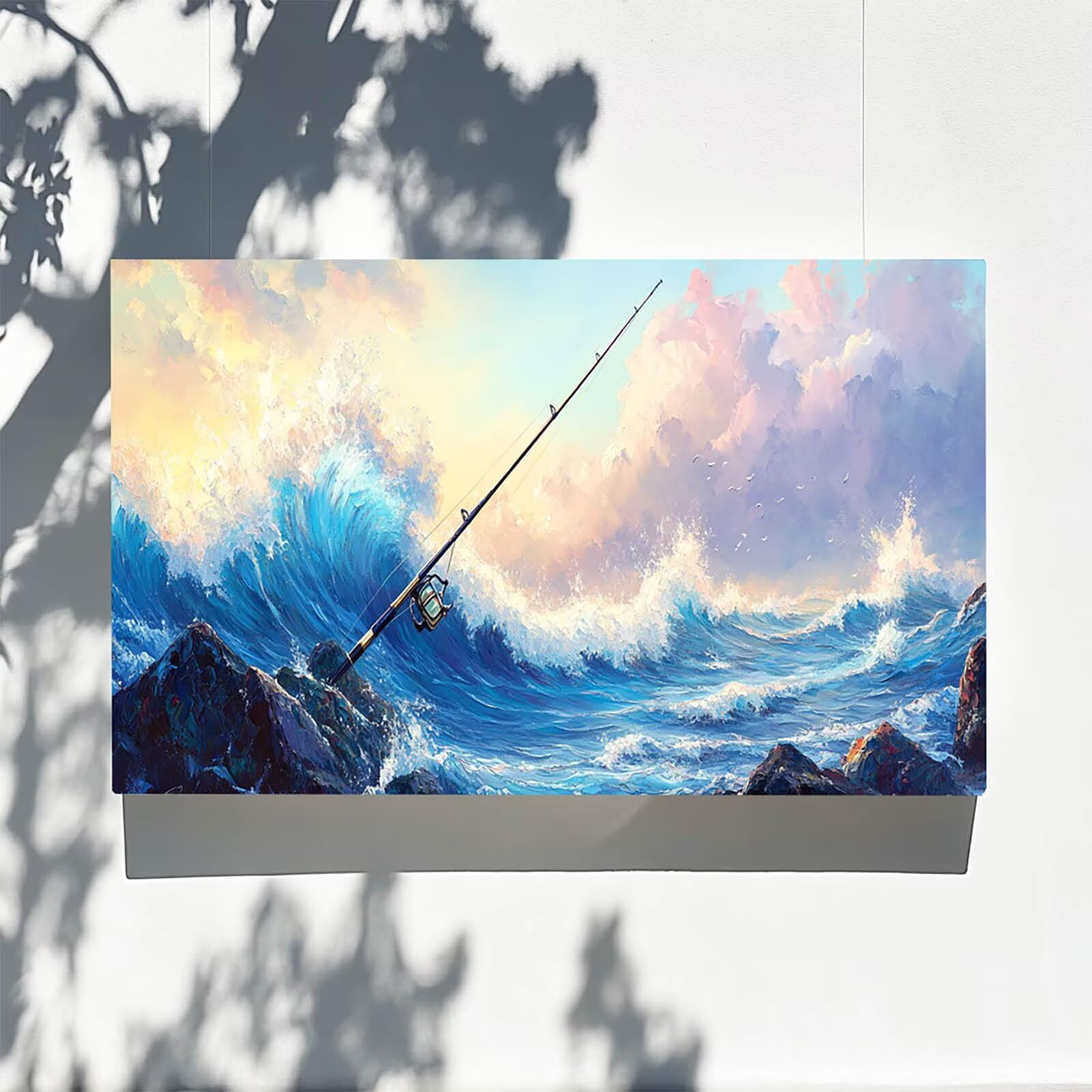 Pintar por Numeros Adultos Caña de pescar, Pintar por Numeros Niños Kit Manualidades Adultos Mar Cuadros para Pintar por Numeros Pintura Acrílico, Cuadros Decoracion Salon Modernos 80X160cm 7w-Z-4