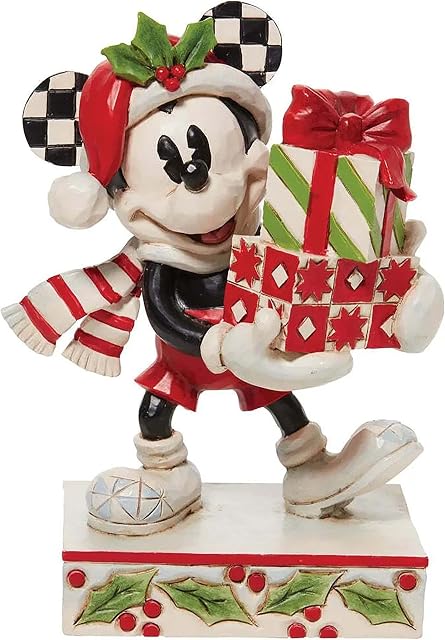 Enesco 6010869 Disney Traditions Mickey Stacked Presents, Figurine, 4.5 Inch, Multicolour, One Size