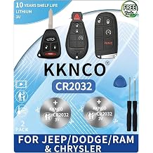 Key Fob Battery Replacement for Jeep Dodge Ram Chrysler Cherokee Caravan Town & Country Charger Compass Durango Challenger Journey Renegade Pacifica Patriot Remote Fobik 2-Pack Check Fit Guide
