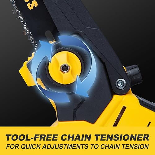 Miniatura 7 de Mini motosierra para batería Dewalt de 20 V MAX, mini motosierra eléctrica de mano inalámbrica de 8 pulgadas, motosierra sin escobillas para corte